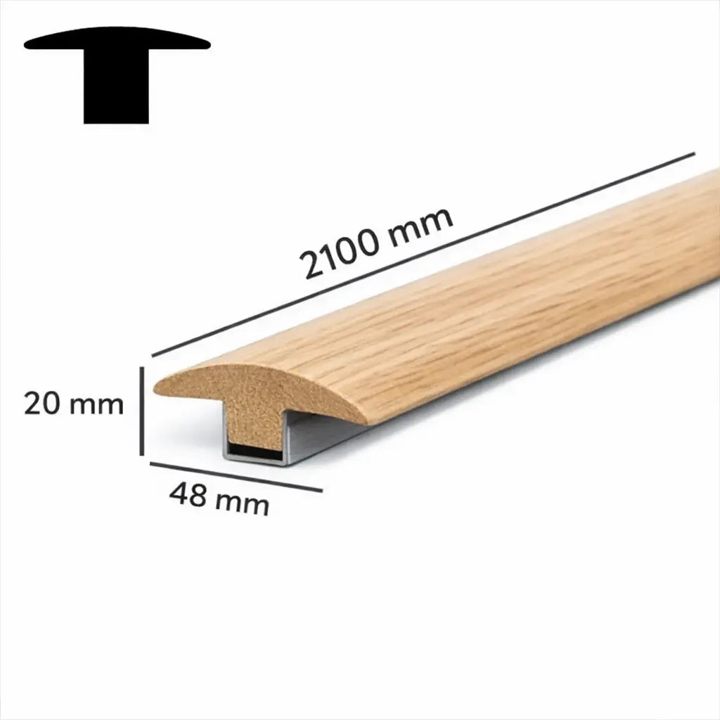 T-profiel eik-fineer 210cm